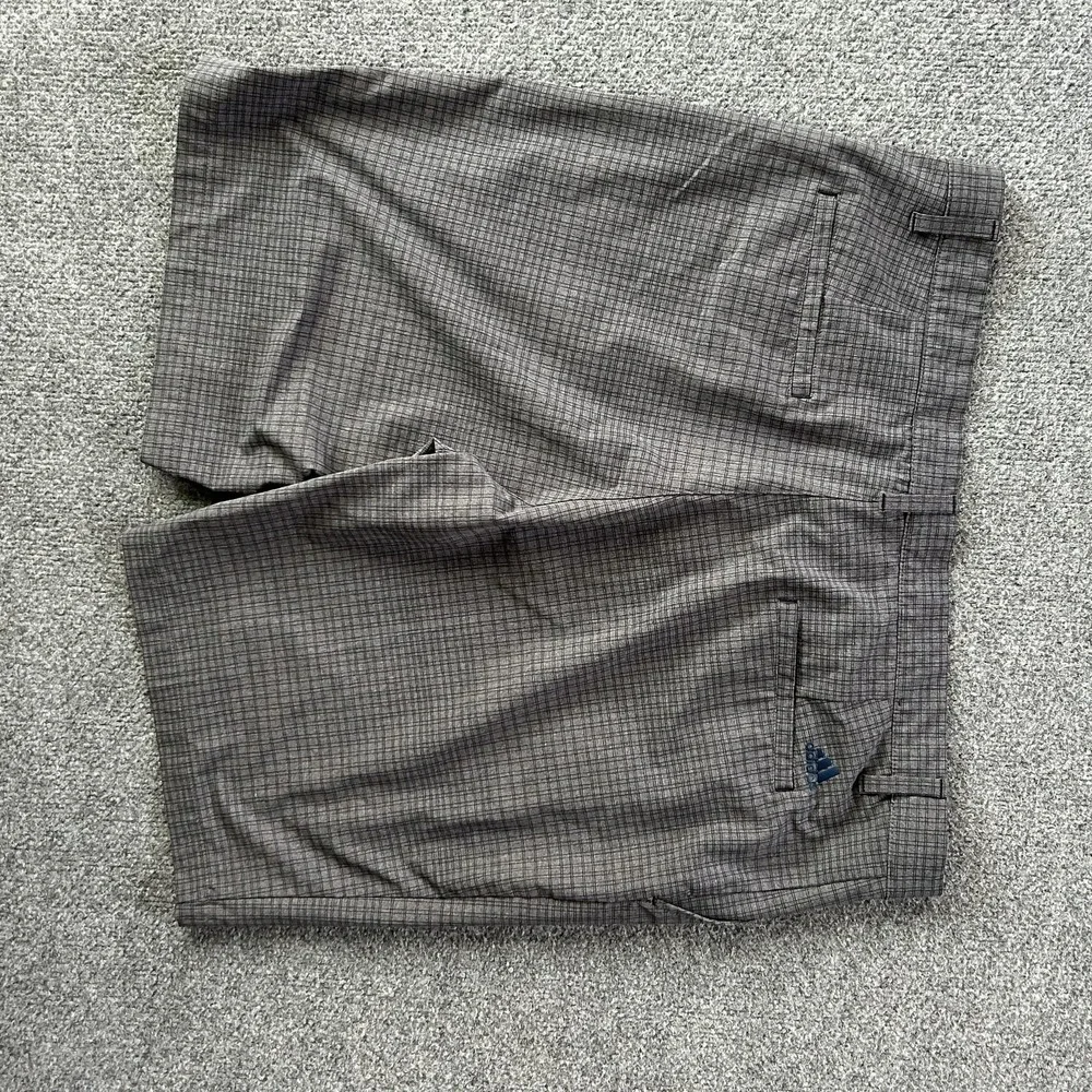 Adidas Shorts Mens 38 Gray Check Golf Chino Performance Microfiber 11 Inseam